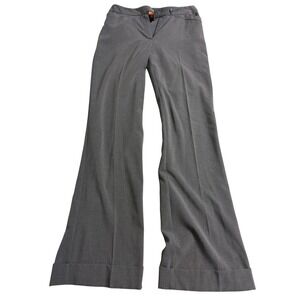 Margaret M Orange Label‎ Womens Gray Wide Leg Cuffed Dress Pants Size 4